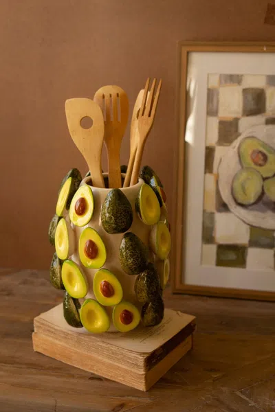 Kalalou Ceramic Vase - Avocados