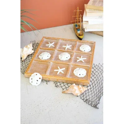 Kalalou Coastal Seaside Tic-tac-toe Decorative Game Set In Neutral