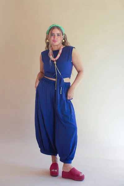 Kalalou Convertible Wrap Blouse In Blue