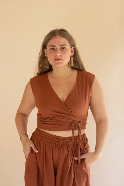 Kalalou Convertible Wrap Blouse - Cinnamon In Brown