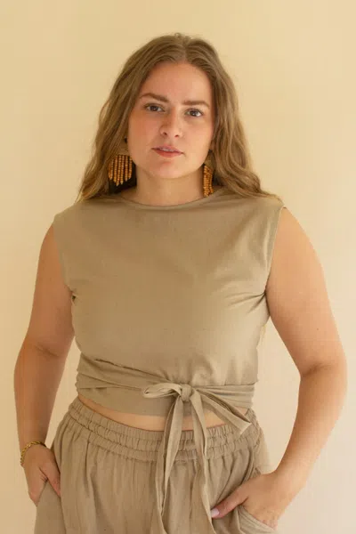 Kalalou Convertible Wrap Blouse - Oatmeal In White