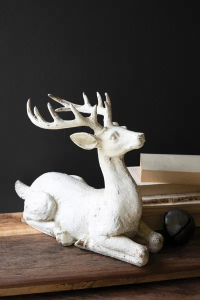 Kalalou Faux Concrete Deer In White