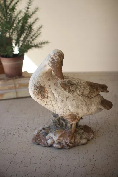 Kalalou Faux Concrete Duck - Head To The Side