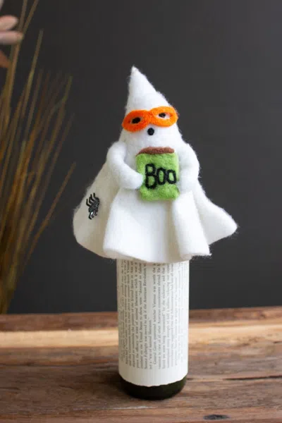 Kalalou Felt Halloween Ghost Bottle Topper