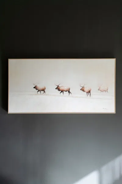 Kalalou Framed Acrylic Painting - Elk