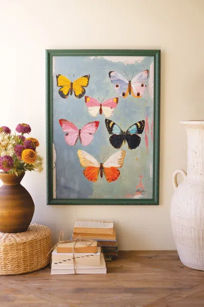 Kalalou Framed Butterfly Painting