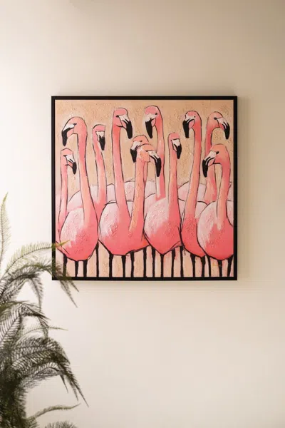 Kalalou Framed Flamingo Painting