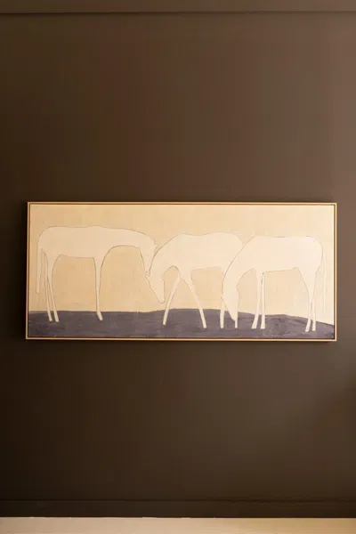 Kalalou Framed Painting Three White Horses