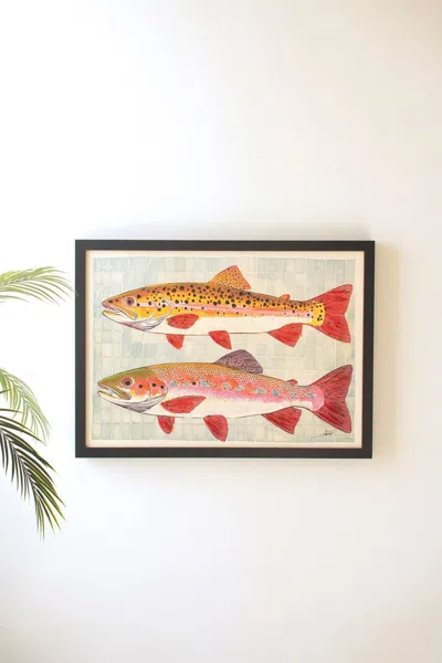 Kalalou Framed Two Fish Painting