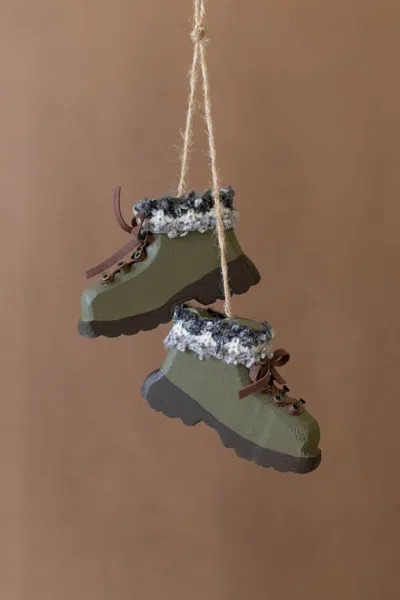 Kalalou Green Boots Christmas Ornament