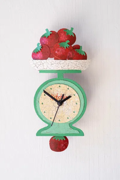 Kalalou Hand Painted Wall Clock - Tomatoes On A Scale