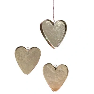 Kalalou Handmade Glass Heart Suncatcher In Gold