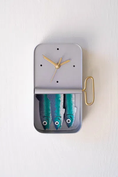 Kalalou Hand-painted Sardine Wall Clock