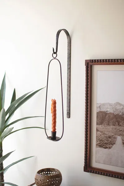 Kalalou Hanging Wall Taper Candle Holder - Oval