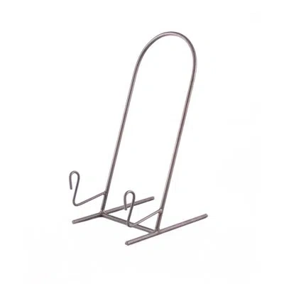Kalalou Heavy Iron Plate Stand 15" H – Handcrafted Display Holder Set Of 4 In Silver