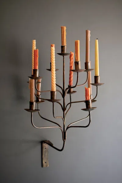 Kalalou Iron Thirteen Taper Wall Candelabra