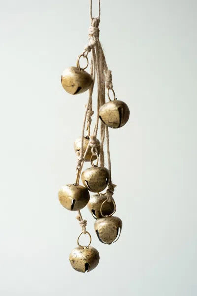 Kalalou Jingle Bell Bunch On A Jute Rope In Multi