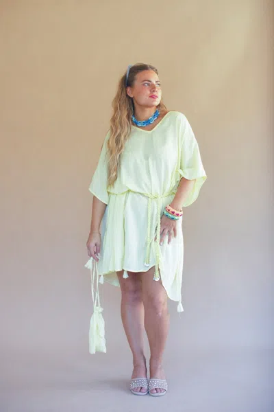 Kalalou Kaftan With Matching Bag-sunoil In Yellow