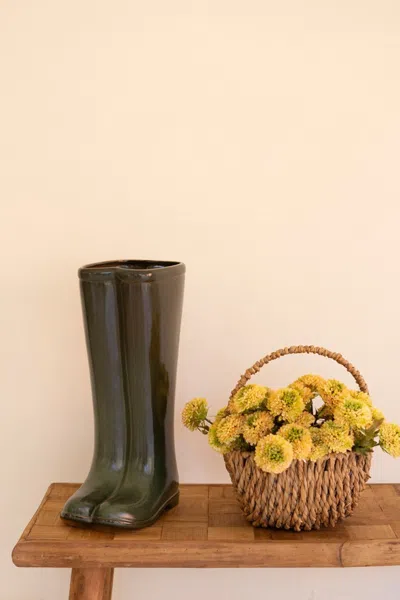 Kalalou Large Ceramic Green Boot Vase