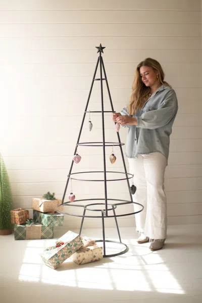 Kalalou Large Metal Christmas Tree Ornament Display