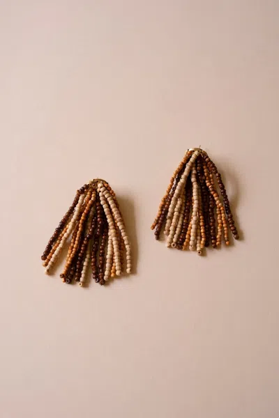 Kalalou Mango Wood Beaded Earrings In Multi