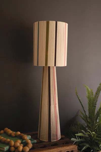 Kalalou Multi Striped String Table Lamp With Shade
