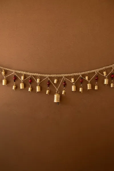 Kalalou Mutli Christmas Bell Garland In Gold