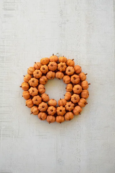 Kalalou Orange Faux Pumpkin Wreath