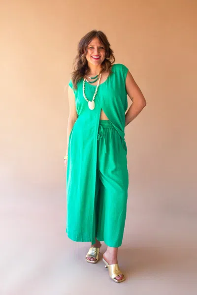 Kalalou Pants With Elastic And Button Closure In Green