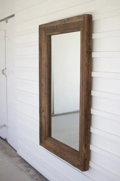 Kalalou Recycled Rectangle Wood Framed Mirror