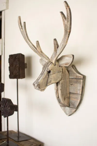 Kalalou Recycled Wooden Deer Head Wall Hanging