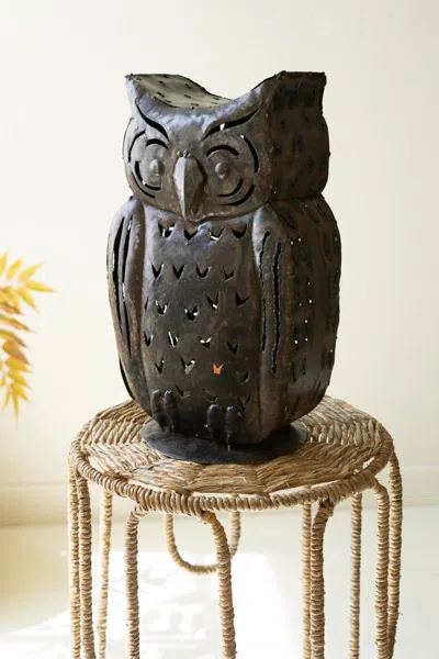 Kalalou Rustic Iron Owl Luminary