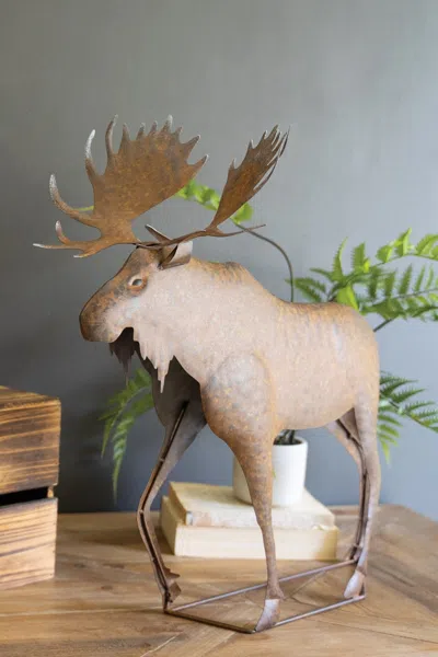 Kalalou Rustic Metal Moose