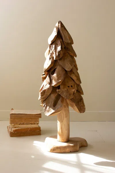 Kalalou Rustic Teak Christmas Tree - Large