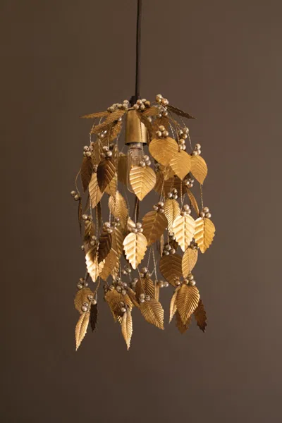 Kalalou Rustic Vines Pendant Light In Gold