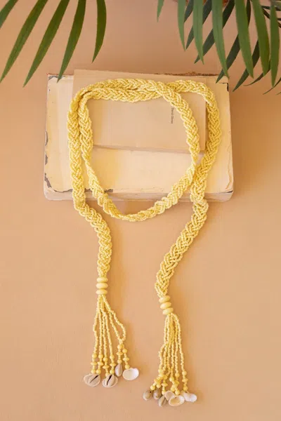 Kalalou Seeded Bead Sunoil Belt In Yellow