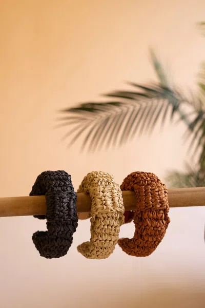 Kalalou Set Of 3 Raffia Headbands - One Each Color In Multi