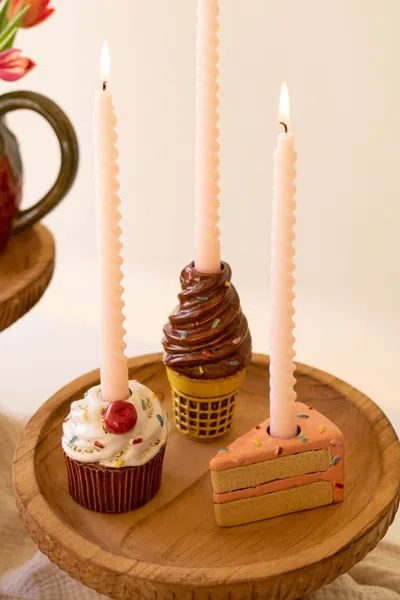 Kalalou Set Of Three Dessert Ceramic Taper Holders