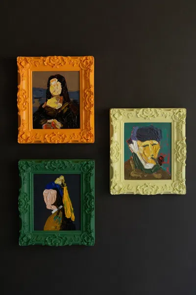 Kalalou Set Of Three Framed Acrylic Portrait Paintings