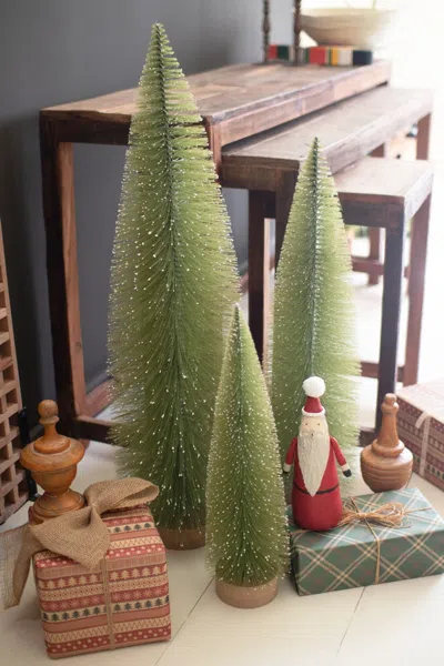 Kalalou Set Of Three Giant Bottle Brush Christmas Trees