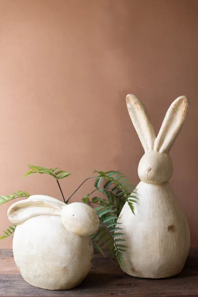 Kalalou Set Of Two Rabbit Sculptures