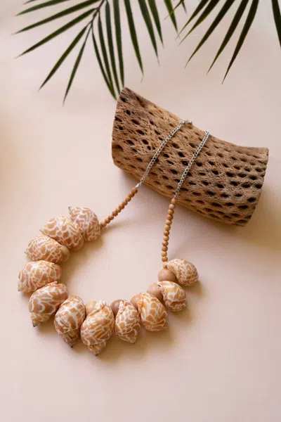 Kalalou Shell And Wood Bead Necklace In Multi
