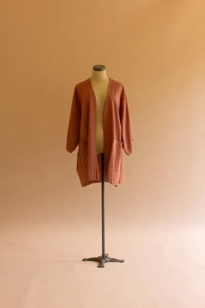 Kalalou Short Kimono With Front Pockets In Gold