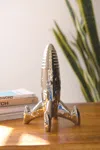 Kalalou Silver Ceramic Rocket Sculpture