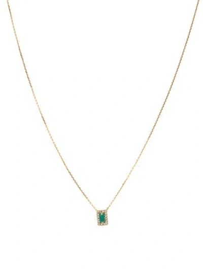Pre-owned Kalan By Suzanne Kalan 14k Dyed Chalcedony & Diamond Pendant Necklace, 18.5" In Multicolor