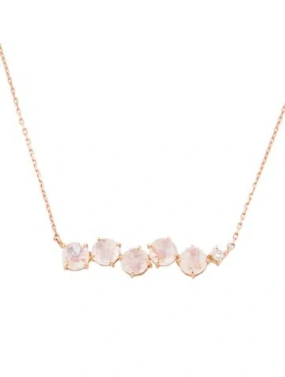 Pre-owned Kalan By Suzanne Kalan 14k Moonstone Labradorite Pendant Necklace, 18" In Multi