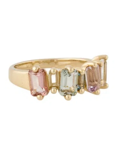 Pre-owned Kalan By Suzanne Kalan 14k Multistone Staggered Half Band