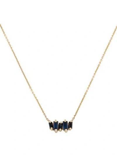 Pre-owned Kalan By Suzanne Kalan 14k Sapphire Amalfi Pendant Necklace, 16" In Multi