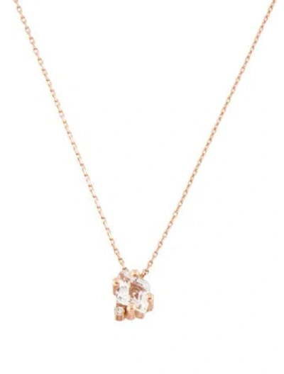 Pre-owned Kalan By Suzanne Kalan 14k Topaz & Diamond Pendant Necklace, 18" In Multi