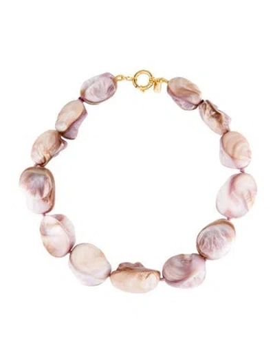 Pre-owned Kalan By Suzanne Kalan Mother Of Pearl Bead Strand Necklace, 18.5" In Multi